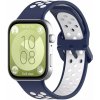 eses Silikónový dierkovaný remienok pre Huawei Watch Fit 3, 4 a 4 Pro - Modro biely