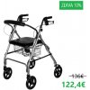 Rehafund Rf-615/s chodítko 4-kolesové pre seniorov DENVER PREMIUM sivé