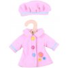 Bigjigs Toys ružový kabátik s čiapočkou pre bábiku 28 cm
