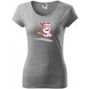 Santa so zahryznutým psom - Dámske tričko Pure - 2XL ( Tmavosivý melír )