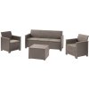 KETER ELODIE 3 SOFA SET SMOOTH ARMS WITH CLASSIC TABLE cappuccino/piesková (254086)