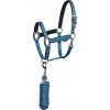 Equestro Set ohlávky s vodítkom Shiny Fittings Equestro, turquoise Veľkosť: FULL