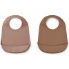 LIEWOOD Silikónový podbradník s vreckom Tilda Dark rose/Terracotta mix