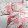 Biante Bavlnené posteľné obliečky Sandra SA-746 Veľké ružovo-béžové pivonky na bielom Predĺžené 140x220 a 70x90 cm