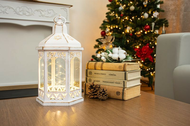 MagicHome Lampáš Morocco 30 mLED čierny 3xAAA plast časovač 18x15x32 cm