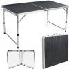 Turistický stolík TRIP 120x60 cm čierny / strieborný