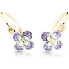 Cutie Jewellery Zlaté detské náušnice C2200-10-X-1 fialová