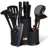 Súprava nožov a kuchynského náčinia v stojane 12 ks Black Rose Collection BH-6254