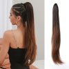 Rovný PONYTAIL so štipcom - ombré hnedá
