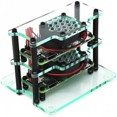 Mini klastrové puzdro pre Raspberry Pi Zero 2 (s ventilátormi)