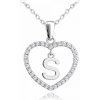 Minet Strieborný náhrdelník písmeno v srdiečku 