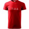 EKG zuby - Klasické pánske tričko vyššej gramáže - 3XL ( Červená )
