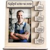 Personalizovaný drevený fotorámik pre otca s vlastným textom Vzor 2