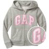 Gap 692277-02 Dětská mikina logo zip Šedá