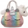 Aurora Plyšová kabelka dúhová s jednorožcom - Fancy Pals - 20,5 cm