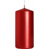 HOME Sviečka valec červená /metalická/ 10 cm Q 4,8 cm