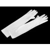 Dlhé spoločenské rukavice saténové biela 12 pár