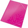 Kartónový obal lesklý s gumičkou Leitz WOW ružový