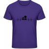 Akciové Gildan Soft-Style Tričko - Dizajn Tikot srdca a Pes a Mačka - Purple - XL - Pánske