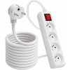 Predlžovací Kábel lamelový Berge 10 m 4 ks zásuviek biely