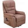 Polohovateľné relaxačné TV kreslo Fatima, hnedá látka