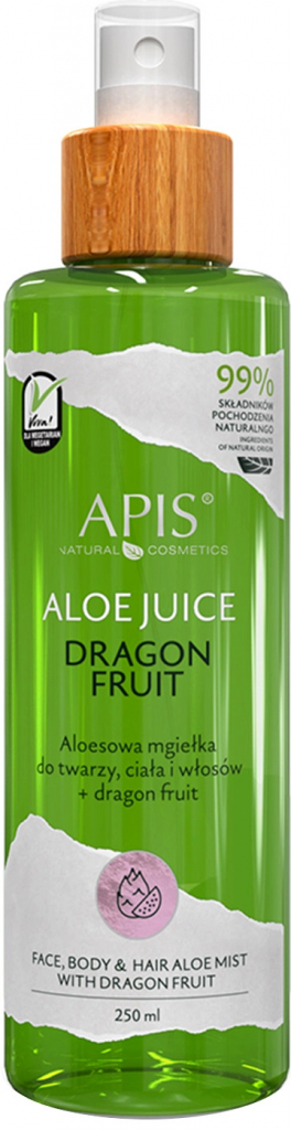 Apis Aloe Juice Face, Body & Hair Aloe Mist With Dragon Fruit hydratačná aloe vera esencia 250 ml