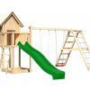 Karibu detský domček FRIEDA 91186 + zelená šmykľavka + hojdačka + rebrík | cena za ks