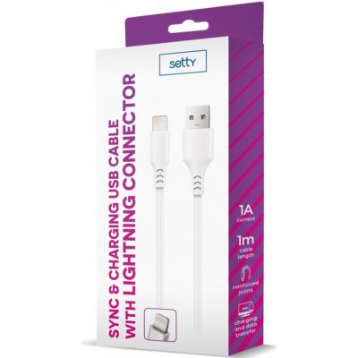 Setty GSM113067 USB Lightning, 1A, 1m, bílý