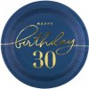 Papierové taniere 30. narodeniny 15 cm - Royal blue 6 ks