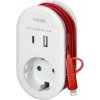 Adaptér s USB nabíjačkou a nabíjacím káblom typu C + redukciou na Lightning 1x2P+Z Schuko,