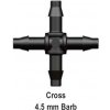 Kříž 4,5 mm pro mikrohadičku 4x7 mm. (Kříž 4,5 mm pro mikrohadičku 4x7 mm. Použití pro spojení mikrohadičky 4x7 mm. Tlak 0 až 3,5 baru. )