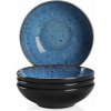 Vancasso Bublia Blue – sada 4 hlbokých tanierov s bublinkovou glazúrou, 21 cm