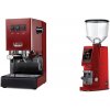 Gaggia New Classic E24, red + Eureka Atom W 75, ferrari red