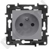 Legrand Niloe Step - 2P+Z zásuvka, automatické koncovky, s clonou - ocelová barva 863433