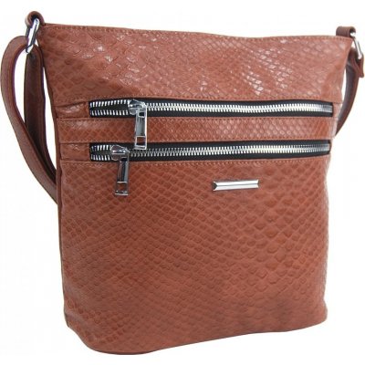 New Berry hnedá crossbody dámska kabelka v kroko dizajne