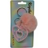 Ružový prívesok na kľúče v tvare srdca