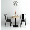 vidaXL Bistro stolík, MDF a oceľ, okrúhly, 60x75 cm, dubová farba