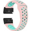 eses Silikónový dierkovaný remienok pre Garmin - Ružovo zelený, QuickFit 20 mm