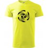 Volejbalová lopta tlačový design - Klasické pánske tričko vyššej gramáže - 2XL ( Neonová žltá )