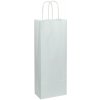 Papierová taška s krúteným uchom na víno 150x80x400 mm, biela