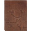 Peterson PTN N4-BE-DEER hnedá pánska lovecká kožená peňaženka 9,5 × 12 cm