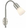 Globo 5453-1W nástenná lampa Cathy 1x40W | E14 - matný nikel, biela