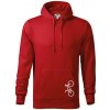Bicykel na výšku - Mikina pánska Cape s kapucňou - 4XL ( Červená )