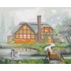 ZUTY Maľovanie podľa čísel - LABUTE A DOM V HMLE (D. RUSTY RUST) Rámovanie: vypnuté plátno na rám, Rozmer: 40x50 cm