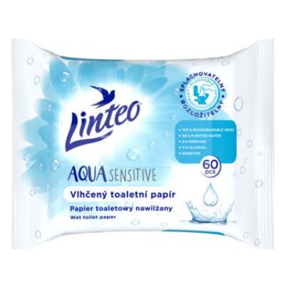 LINTEO vlhčený Aqua Sensitive 60 ks