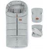 Petite & Mars Zimný set fusak Jibot 3v1 + rukavice na kočík Jasie Quiet Grey