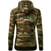 EKG formula - Mikina dámska trendy zipper s kapucňou - XL ( Hnedý maskáč )