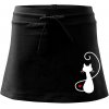Zamilovaná mačka spredu - Športová sukne - two in one - XS ( Čierna )