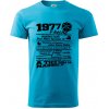 1977 v kocke - Klasické pánske tričko vyššej gramáže - 4XL ( Svetlý tyrkys )