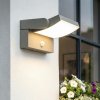 Lindby LED vonkajšie nástenné svietidlo Sherin, sivá, otočná, senzor - 10046730